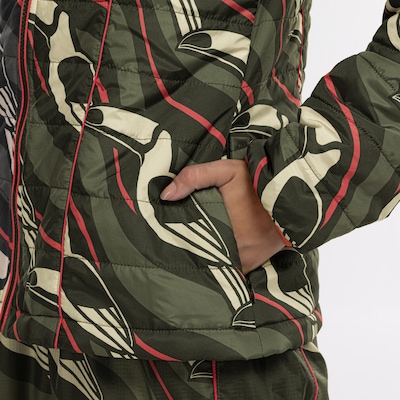 Jaqueta Puffer Feminina Farm Nylon Forrada Lenço Tucano Gráfico - Foto 5