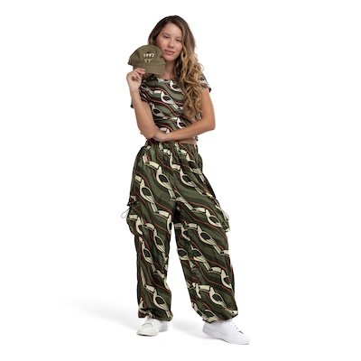 Calça Feminina Farm Nylon Forrada Tucano Gráfico - Foto 1
