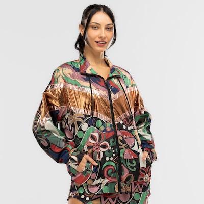 Jaqueta Farm Nylon Floresta Cor com Forro Feminina - Foto 4