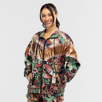Jaqueta Farm Nylon Floresta Cor com Forro Feminina - Foto 5