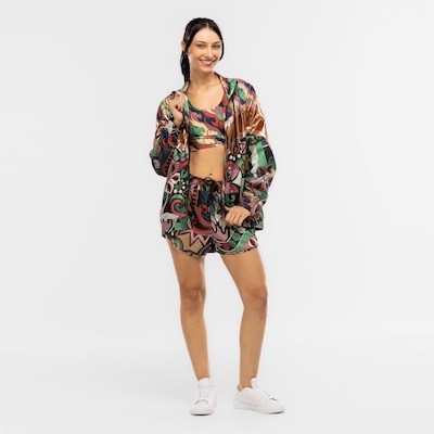 Jaqueta Farm Nylon Floresta Cor com Forro Feminina - Foto 6