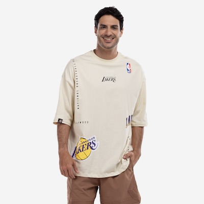 Camiseta do Los Angeles Lakers Masculina NBA Manga Manga Curta Construct N025 - Foto 3