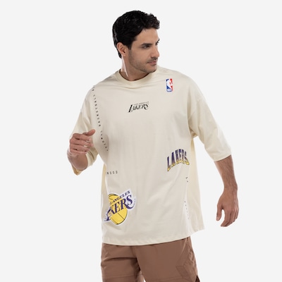 Camiseta do Los Angeles Lakers Masculina NBA Manga Manga Curta Construct N025 - Foto 4
