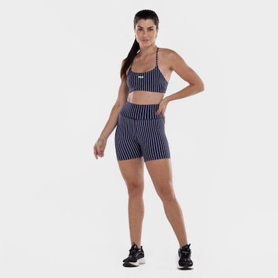 Top Fitness com Bojo Removível Fila Média Sustentação Future Sports Pinstripes Flow Adulto - Foto 3