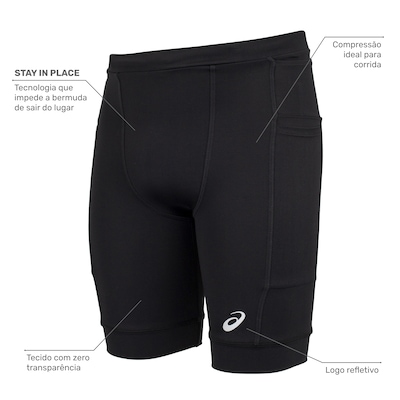 Bermuda ASICS Run Science 5 Bolsos Masculina - Foto 2