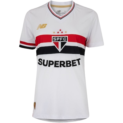 Camisa do São Paulo I 25 New Balance Feminina Torcedora - Foto 1