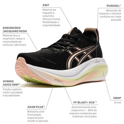 Tênis ASICS Gel-Nimbus 27 Feminino - Foto 3
