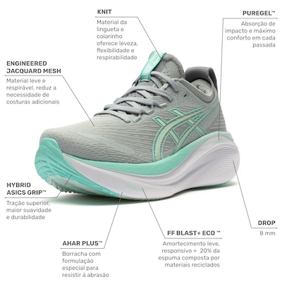 Tênis ASICS Gel-Nimbus 27 Feminino - Foto 3