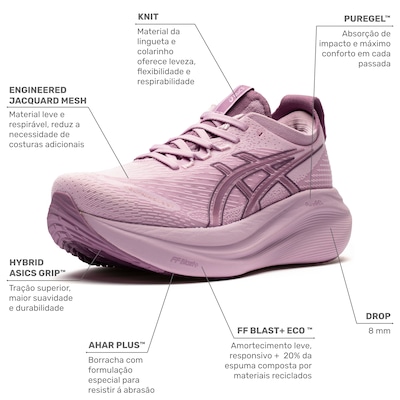 Tênis ASICS Gel-Nimbus 27 Feminino - Foto 3