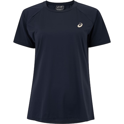 Camiseta Feminina ASICS Manga Curta Emblema Racket UV 50 Anti-Odor - Foto 1