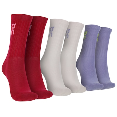 Kit de Meias Cano Longo On Running Logo Sock High 3 Pares - Foto 1