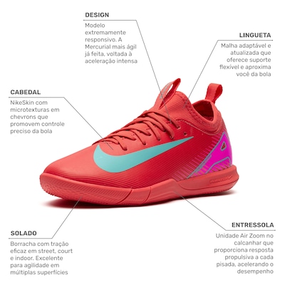 Chuteira Futsal Nike Zoom Mercurial Vapor 16 Academy Júnior - Foto 2