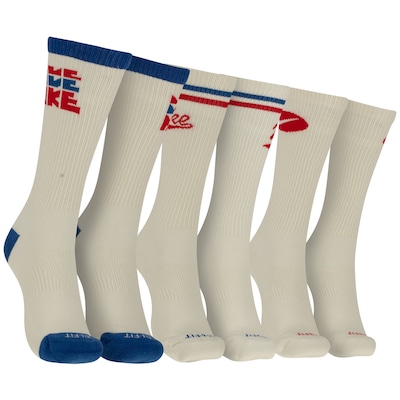 Kit de Meias Nike Cano Alto Edition Plus Crew com 3 Pares Adulto - Foto 1