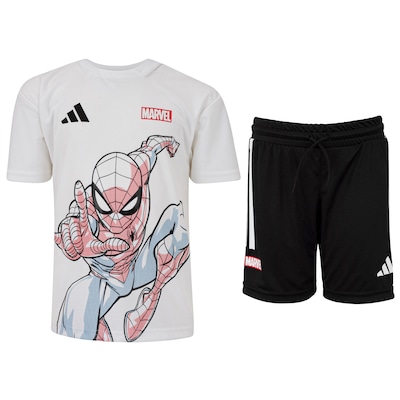 Conjunto Infantil adidas x Marvel Spider Man Camiseta + Bermuda - Foto 1