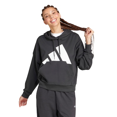 Blusa de Moletom Feminina adidas com Capuz Big Logo - Foto 1
