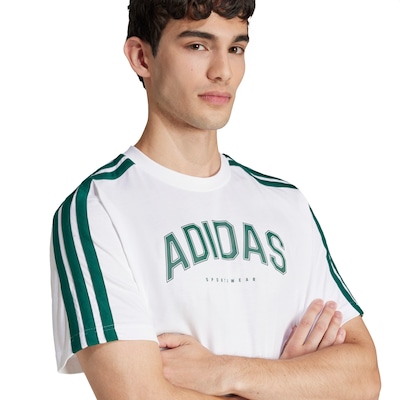 Camiseta Masculina adidas Manga Curta Gráfica 3 Listras - Foto 4