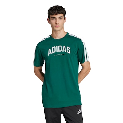 Camiseta Masculina adidas Manga Curta Gráfica 3 Listras Camiseta Masculina adidas Manga Curta Gráfica 3 Listras