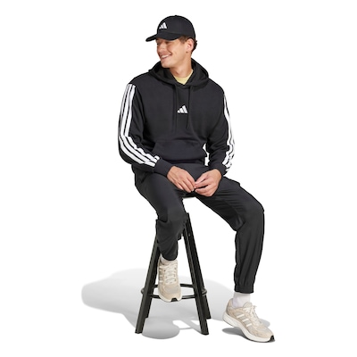 Blusa de Moletom Masculina adidas com Capuz Essentials 3 Stripes - Foto 3
