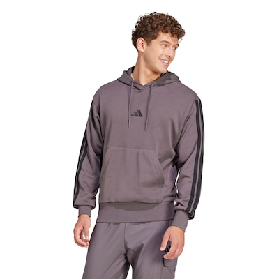 Blusa de Moletom Masculina adidas com Capuz Essentials 3 Stripes - Foto 1