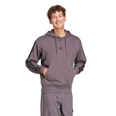 Blusa de Moletom Masculina adidas com Capuz Essentials 3 Stripes - Foto 3