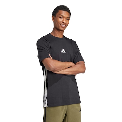 Camiseta Masculina adidas Manga Curta 3 Stripes - Foto 3
