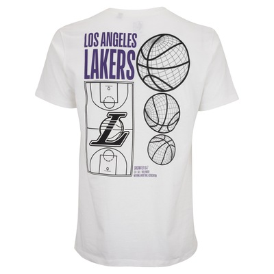 Camiseta do Los Angeles Lakers NBA Masculina Manga Curta Gridon Court - Foto 2