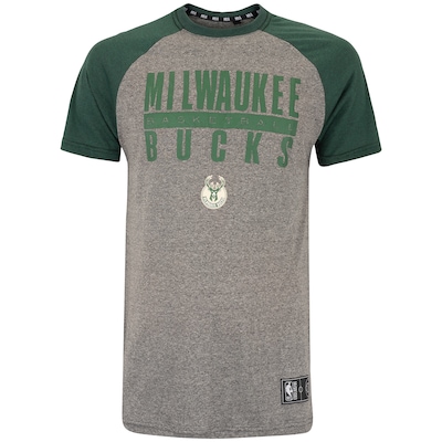 Camiseta do Milwaukee Bucks Masculina NBA Manga Raglan N5595 - Foto 1