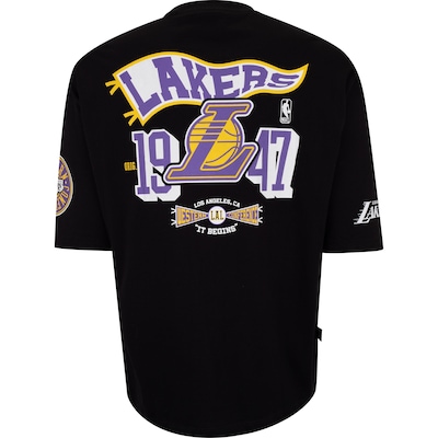 Camiseta do Los Angeles Lakers NBA Masculina N0527 Pennant - Foto 2