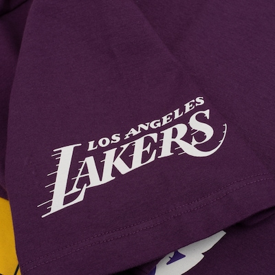 Camiseta do Los Angeles Lakers NBA Masculina N0527 Pennant - Foto 6