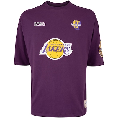 Camiseta do Los Angeles Lakers NBA Masculina N0527 Pennant - Foto 1