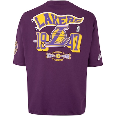 Camiseta do Los Angeles Lakers NBA Masculina N0527 Pennant - Foto 2
