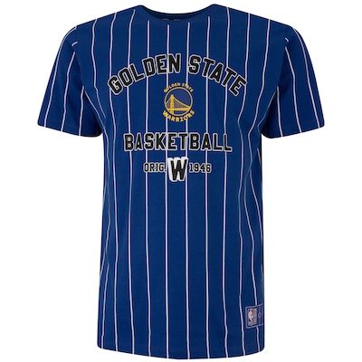 Camiseta do Golden State Warriors NBA Masculina White Stripes NB023 - Foto 1