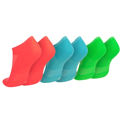 Kit de Meias Olympikus Invisível Tripack Neon 3 pares Adulto - Foto 2