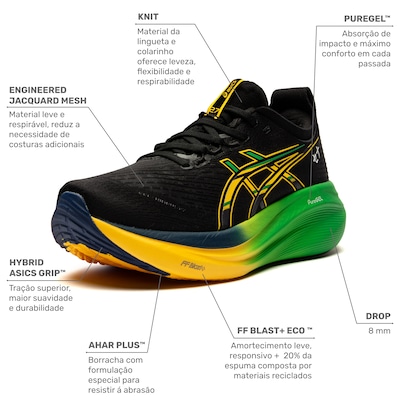 Tênis Masculino Asics Gel Nimbus 27 Senna - Foto 2
