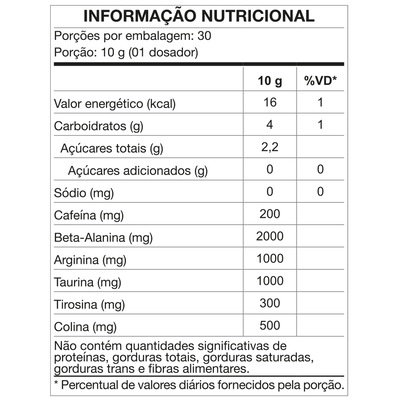 Pré-Treino Nutrata Nervous Guaraná 300g - Foto 2