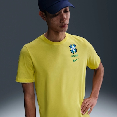 Camiseta Nike Seleção do Brasil Crest Masculina - Foto 3