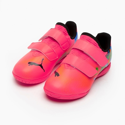 Chuteira Futsal Infantil Puma Future 7 Play Neymar Jr com Velcro - Foto 4