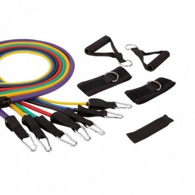Kit Extensor Liveup com 7 Elásticos para Exercícios de Fortalecimento LS3634 - Foto 2