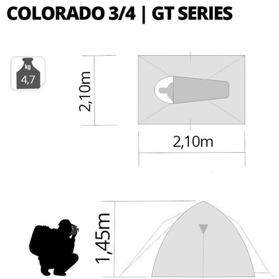 Barraca de Camping Nautika Iglu Colorado GT com Sobreteto Completo - 3/4 Pessoas - Foto 6