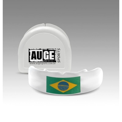 Protetor de Boca Auge Sports Profissional - Bandeira do Brasil Com Estojo - Adulto - Foto 2