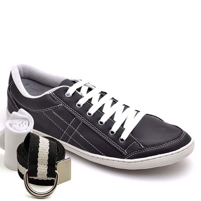 Kit Stopp com Sapatênis + Meia + Cinto Casual 13 - Adulto - Masculino - Foto 1