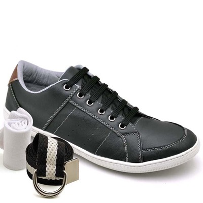 Kit Stopp com Sapatênis + Meia + Cinto Casual 23 - Adulto - Masculino - Foto 1