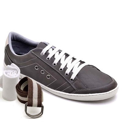 Kit Stopp com Sapatênis + Meia + Cinto Casual 35 - Adulto - Masculino - Foto 1