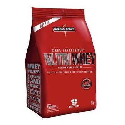 Whey Protein Integralmédica Nutri Whey Refil - Chocolate - 1,8 Kg + Refil - Morango - 907g - Foto 2