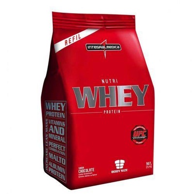 Whey Protein Integralmédica Nutri Whey Refil - Chocolate - 1,8 Kg + Refil - Morango - 907g - Foto 4