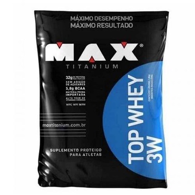 Top Whey 3W Max Titanium Refil - Chocolate - 1,8kg + Creatina - 300g - Foto 2