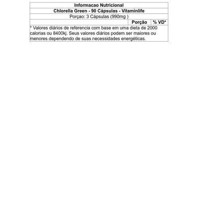 Clorofila Vitaminlife Chlorella Green - 90 Cápsulas - Foto 2