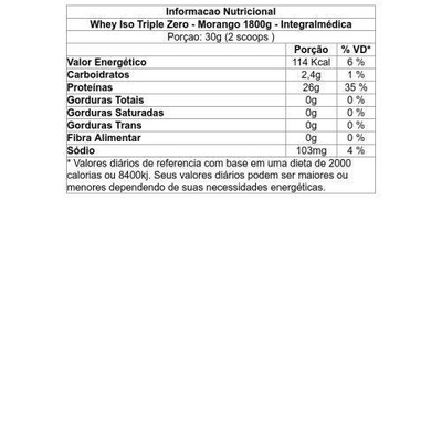 Whey Protein Isolado Integralmédica ISO Triple Zero - Morango - 1,8 Kg - Foto 2