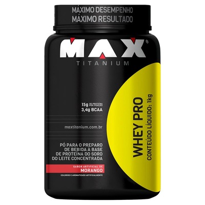 Whey Protein Max Titanium Whey Pro - Morango -  1kg - Foto 1