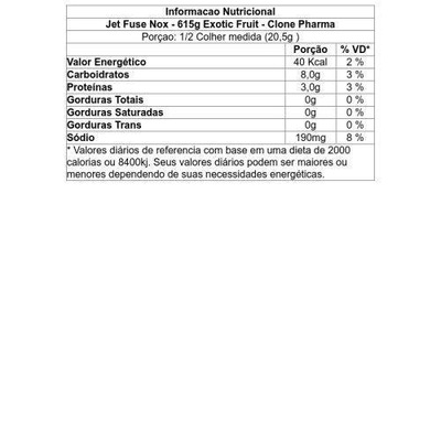 Pré-Treino Clone Pharma Jet Fuse Nox - Exotic Fruit - 615g - Foto 2